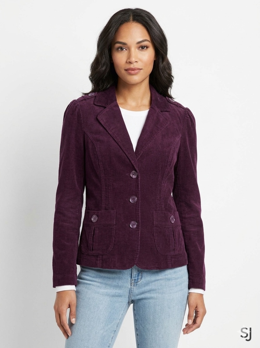 St. John's Bay Plum Corduroy Tailored Blazer
